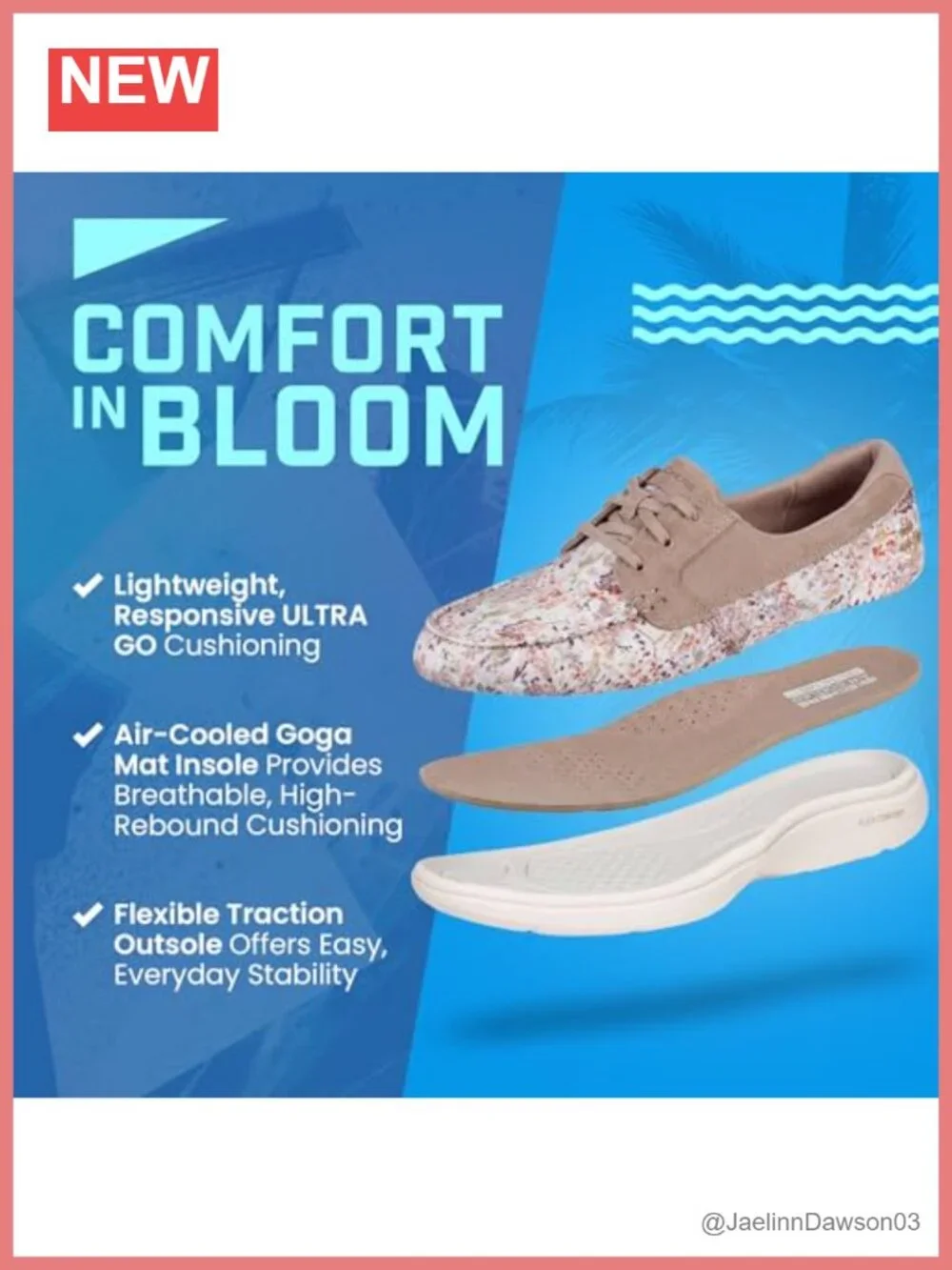 Skechers Women's Ultra Go Floral Boat Shoes - Pull-On Walking Footwear